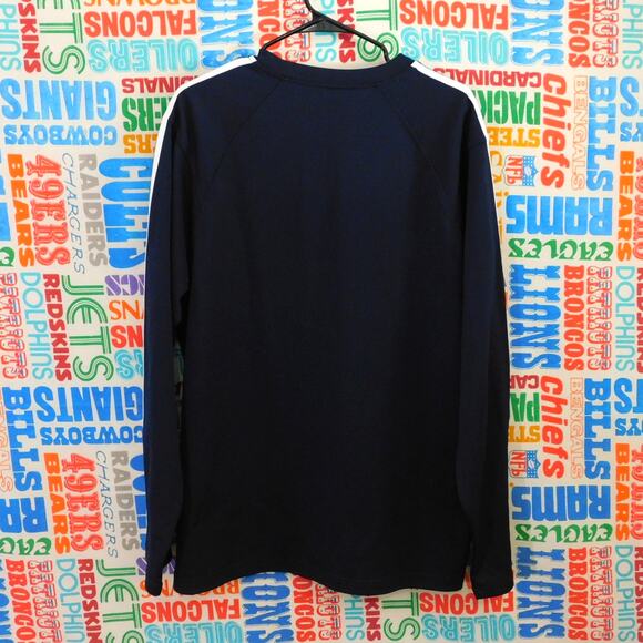 Y2K Adidas Three Stripes Long Sleeve Sweatshirt Size L Navy Blue White - Picture 3 of 5